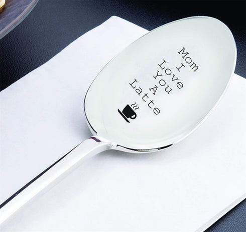 Mom I love you a latte with "cup" sign engraved on spoon - gifts for mom - mom gifts - Birthday gifts - gifts for women - Mothers day gifts - gift...