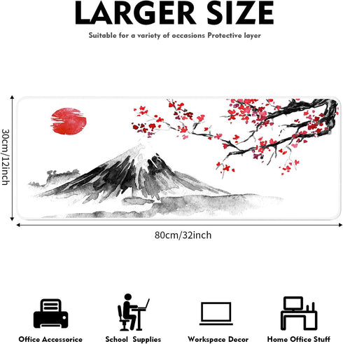 Gaming Mouse Pad, Large Mouse Pad for Desk, Desk Mat Extended Mousepad, with Non-Slip Rubber Base Desk Pad for Home Office, 31.5 X 11.8" (17) (Ink...