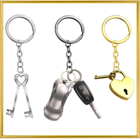 Ripeng 250 Pieces Flat Split Key Chain Rings Bulk 7 Colors Keychain Rings and 6 Colors Open Jump Loop, 25 Mm, 7 mm...