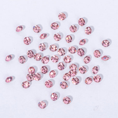 1 Box 12Grids Nail Art Sharp Bottomed Rhinestones 1660Pcs Nail Gems Light Pink Charms Gem Stones, with Storage Organizer Box/Size(1.6mm-4.6mm) for...
