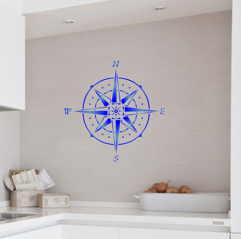 Compass Stencil, 14 x 14 inch (XL) - Ocean Nautical Seashore Wall Stencils for Painting Template...