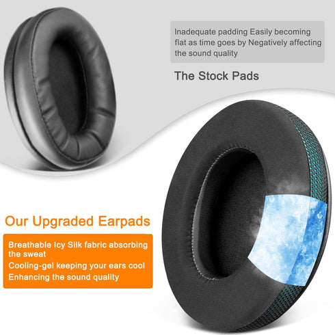 SOULWIT Cooling Gel Replacement Earpads for HyperX Cloud 1/2/Pro/Core/Alpha/Alpha S/Flight/Stinger/Mix/CloudX/CloudX Chat, Ear Pads Cushions with ...