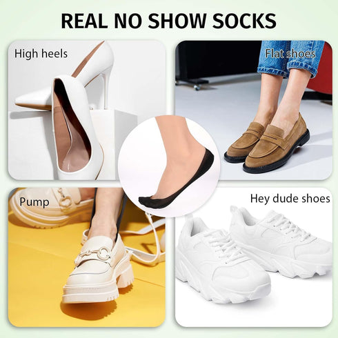 No Show Socks Women Low Cut Liner Non Slip Socks for Size 5-8 Invisible Hidden socks for Flats Heels Pumps, 5 Pairs, 3 Black + 2 Nude...
