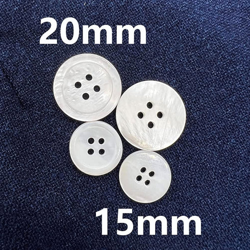White Genuine Mother of Pearl Buttons Set, 30 Pieces 20mm 15mm Real White MOP Buttons for Blazer and Suit Jacket Coat Uniforms Sewing DIY Crafts...