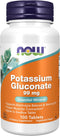 NOW Supplements, Potassium Gluconate 99mg, Easier to Swallow, Essential Mineral*, 100 Tablets...