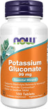 NOW Supplements, Potassium Gluconate 99mg, Easier to Swallow, Essential Mineral*, 100 Tablets...