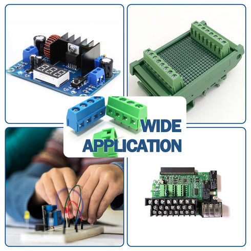72PCS 5mm/0.2inch Pitch PCB Mount Screw Terminal Block Connector 2Pin 3Pin 4Pin Circuit Board Connectors PCB Wiring Terminals Blue...