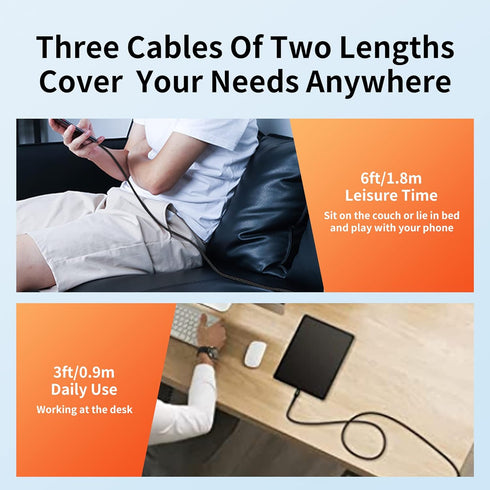 USB C Cable 3-Pack(3ft/6ft/6ft), USB A to USB C Fast Charger Cord Nylon Braided Compatible with 15/Plus/Pro/Pro Max?Galaxy S22 S21 A51 S10 S9, and...