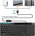 Rii K18 Plus Wireless 3-LED Color Backlit Multimedia Keyboard with Multi-Touch Big Size Trackpad,Rechargable Keyboard for Android TV Box,PC,Smart ...