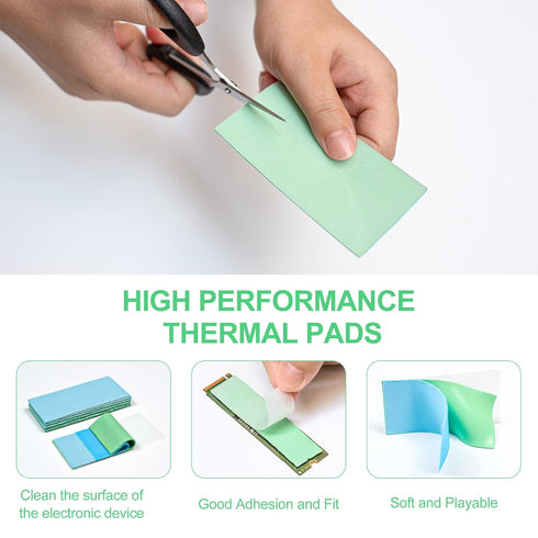Thermal Pad 20W/m.K, 100x50x1mm Silicone Cooling Pad Non Conductive Heat Resistance Extreme Odyssey Cover with Dual Self-Adhesive Films for PC Lap...