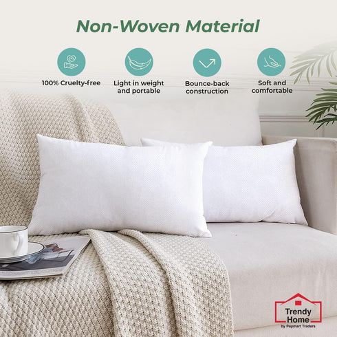 Trendy Home 12x18 Throw Pillow Insert, Cushion Sham Stuffer Hypoallergenic, Lumbar Support Decorative Home Outdoor Couch Bed Pillow Filler (Non Wo...