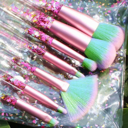 Makeup Brush set Unicorn Elf,Glitter Unicorn Foundation Sparkles Cute Fan Powder Blush Lip Highlight Eye shadow Eyebrow Makeup Brushes Set with Li...