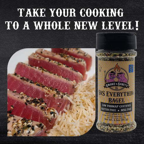Smoke n Sanity SnS Everything Bagel Seasoning - Monash Certified Low FODMAP - Gluten-Free - Certified Kosher - Dairy-Free - Low FODMAP Food - Vege...