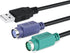 Perixx PERIPRO-401 PS2 to USB Adapter for Keyboard and Mouse - Built-in USB Controller - Black...