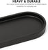 Matte Black Round Soap Dispenser Tray, 8” Soap and Lotion Bottle Tray Organizer Plate for Bathrooms, Kitchens, Countertops - Holds 2 Soap Dispense...