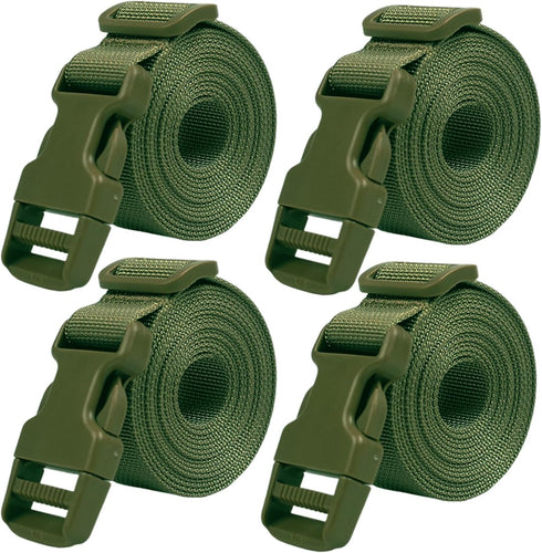 XTACER 1 Inch Molle Backpack Accessory Strap Luggage Straps Cover Strap Sleeping Bag Strap with Buckle (Green, 60)...