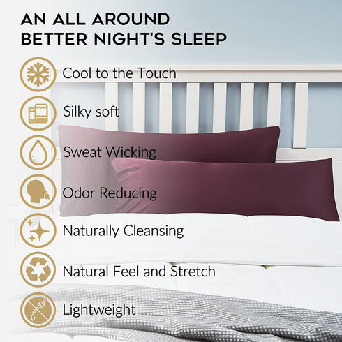 YnM Cooling Pillowcase 2 Pack,King(21''x40'')?Burgundy...
