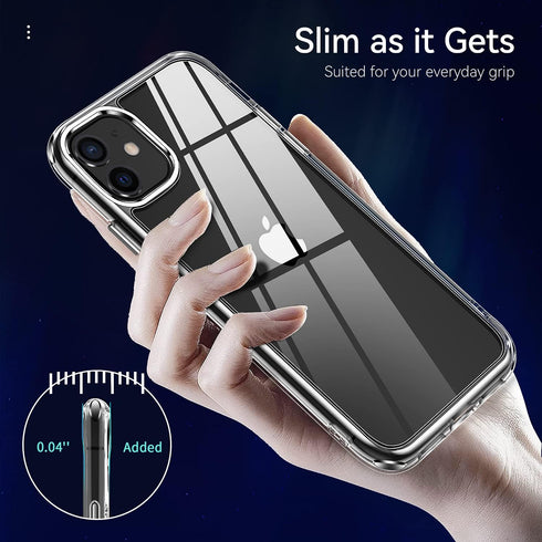 JJGoo Compatiable with iPhone 11 Case Clear, Transparent Shockproof Phone Case, Slim Anti-Scratch Hard PC Back Protective Cover Bumper, Clear...