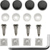 LFParts Stainless Steel License Plate Tag Frame Screws Fasteners + Black Screw Caps...