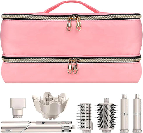 Double-Layer Portable Waterproof Travel Carrying Case for Shark Flexstyle Styler/Hair Dryer/Dyson Airwrap and Hair Styler Attachments, Bag Only (P...