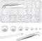 TOAOB 13000pcs White Flat Back Pearl Beads Half Round Imitation Pearls 2mm to 10mm Assorted Sizes Plastic Gem Pearls for Crafts Nails Phone Shoes ...