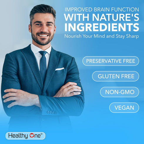 Healthy Mind - Safe for Teens - Brain Fog - Cognitive Function - Concentration - Focus - Neural Optimization - Mood - Ginkgo Biloba - Ginseng - Rh...