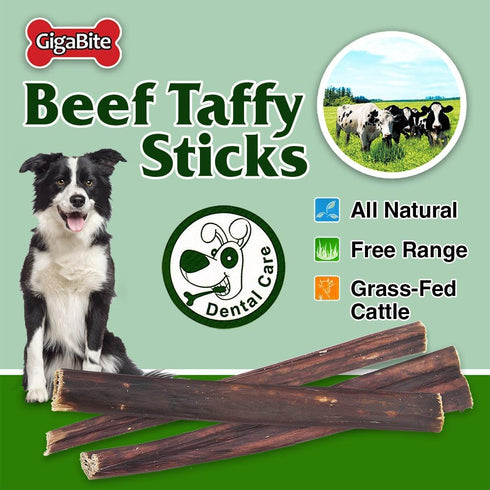 Best Pet Supplies GigaBite 6 Inch Beef Gullet Jerky Sticks (20 Pack) - All Natural, Free Range Beef Esophagus Stick Dog Treat...
