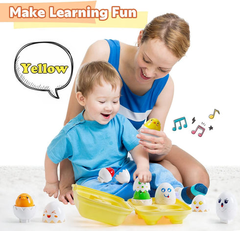 Learning Toys for 1 2 3 Year Old Girl Boy,Educational Montessori Shape Sorter Toys for Toddlers 1-3 Year Old, Matching Eggs Baby Toys 12-18 Months...