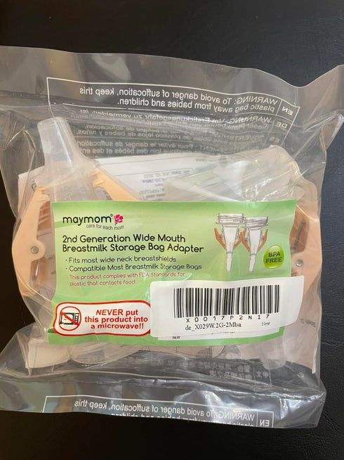 Maymom Milkbag Adapter, Widemouth 2nd Generation; Compatible with Spectra Avent Pumps; Most Milkbags inc. Lansinoh Bags;Do Not Use Microwave or St...