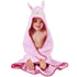 MICHLEY Animal Face Hooded Baby Towel Cotton Bathrobe for Boys Girls 0-6 Year Light Pink...