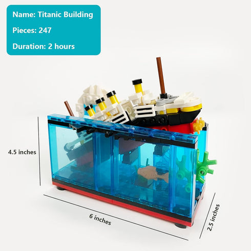 Titanic Sink and Break in Half Toy Building Blocks, Titanic Cruise Ship Model Toy, Titanic Model Ship Kit, Boat Bricks Kit 247 PCs...