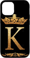 iPhone 13 Pro Crown Phone Case Initial K alphabet mobile cover Letter K Case...