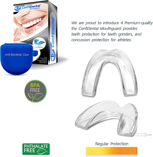 Mouth Guard for Grinding Teeth at Night - Model for Regular Grinding Teeth Pack of 6 Moldable Dental Night Guards for Teeth Grinding and Clenching...