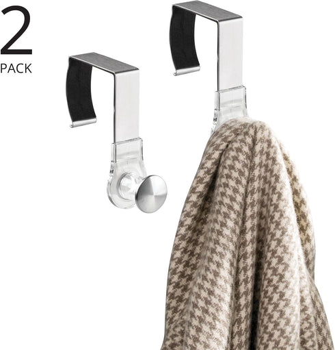 mDesign Modern Metal and Plastic Office Over The Cubicle Storage Organizer Hooks - Wall Panel Hangers for Hanging Accessories, Coats, Hats, Purses...