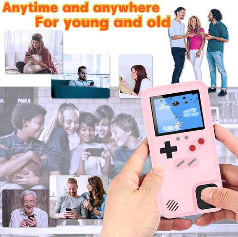 Game Console Case for iPhone, Retro Protective Cover Self-Powered Case with 36 Small Games,Full Color Display,Video Game Case for iPhone 15 Plus (...