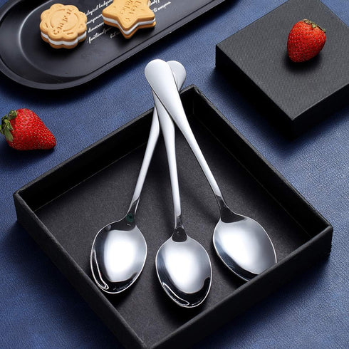 Berglander Teaspoons 6.5" Set of 6, Stainless Steel Shiny Polish Tea Spoons Silverware, Tea Spoon Small Dessert Spoon Teaspoon Sturdy And Easy To ...