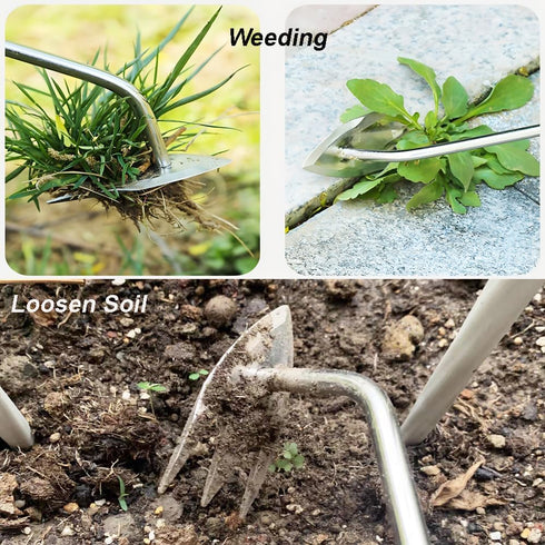 Weed Puller with M-Shape Claw Weeding Artifact Uprooting Weeding Tool Dandelion Puller Tool Gardening Hand Weeder Tool Weed Remover Tool for Yard ...