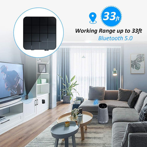 VR-robot Bluetooth 5.0 Audio Transmitter Receiver Adapter, 2-in-1 Wireless 3.5mm aptX Low Latency Stereo Audio Adapter for Home Sound System/TV/PC...