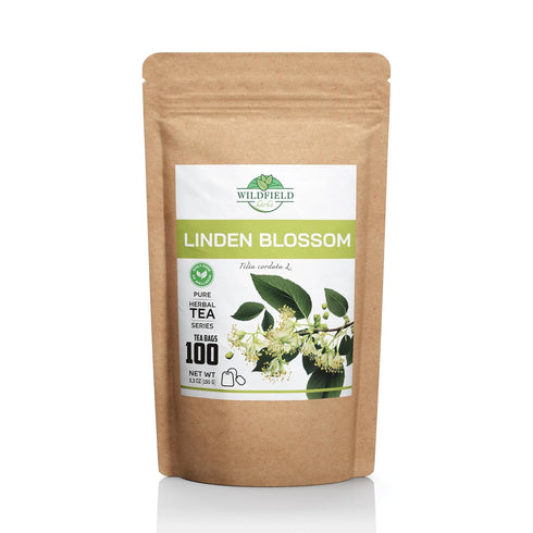 100 Linden Tea Dried Linden Flower Tea Herbal (Tilia cordata) - 100 Count 1.5g Tea Bags Linden Flowers Tea Herb Lipa...