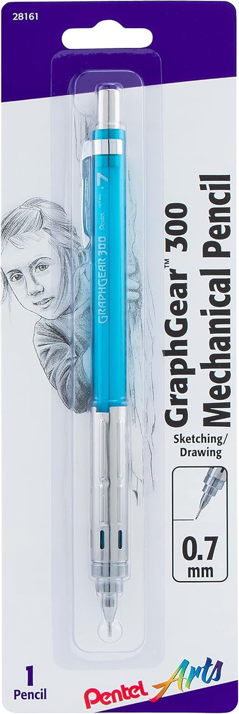 Pentel Arts GraphGear 300 Mechanical Pencil, (0.7mm), 1-Pack, Blue Barrel (PG317TSPABP)...