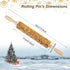 Wooden Engraved Rolling Pin with Christmas Snowflake Designs - For Baking Cookies and Decor...