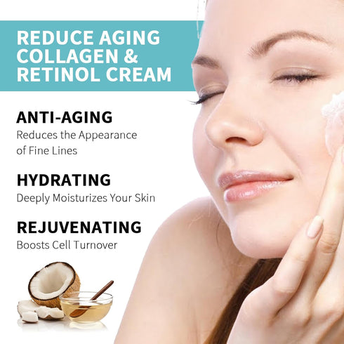 Face Moisturizer Collagen & Retinol Cream with Hyaluronic Acid, Anti Aging Face Cream, 1.7oz...