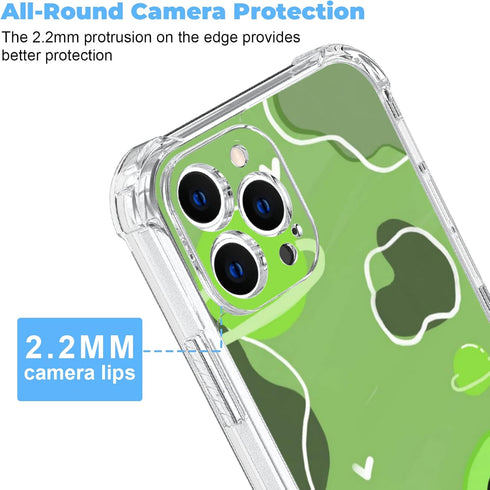 Clear Cute Frog Phone Case iPhone 12 Pro Max Case - 6.7 Inch Kawaii Green Frog iPhone Case, Non-Slip Pattern Design and Shock Absorption, Gel Fram...