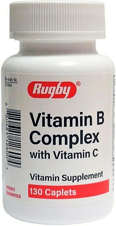 Rugby Vitamin B Complex with Vitamin C Vitamin Supplement 130 Caplets...