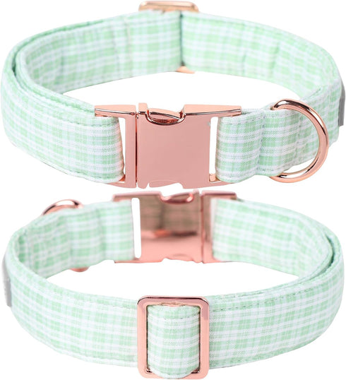 Lionet Paws Dog Collar, Green Stripe Pattern Pet Collar Durable Cute Dog Collars Male or Female Pet Gift Adjustable Dog Collar for Large Dogs...