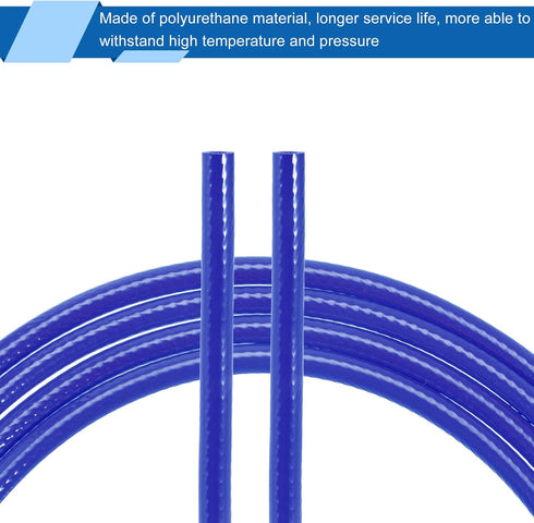 MECCANIXITY Pneumatic Air Hose PU Braid Tube 5mm(3/16'') IDx8mm(5/16'') ODx9.84Ft Blue for Air Compressor, Liquid Convey...