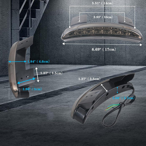 1PC Motorcycle Tail Light Chopped Rear Fender Edge LED Brake Light License Plate Light Stop Running Light for Har*ley Sport-ster XL 883N 1200N XL1...