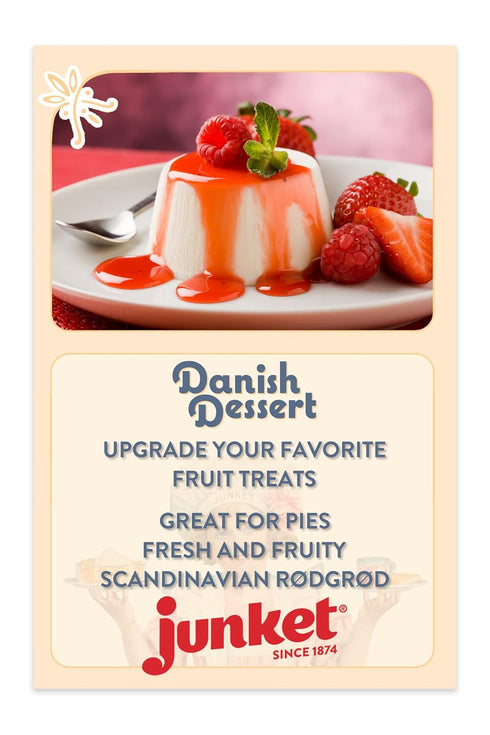 Junket Danish Dessert Raspberry Mix - for Raspberry Pie Filling, Cheesecake Topping, Sauces, Puddings, and Glazes. Easy! Add Water, Heat 60 Second...