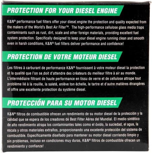 K&N Diesel Fuel Filter: Performance Fuel Filter, Premium Engine Protection, Compatible with 2003-2009 Dodge Ram Truck 5.9L Cummins Diesel Engines,...