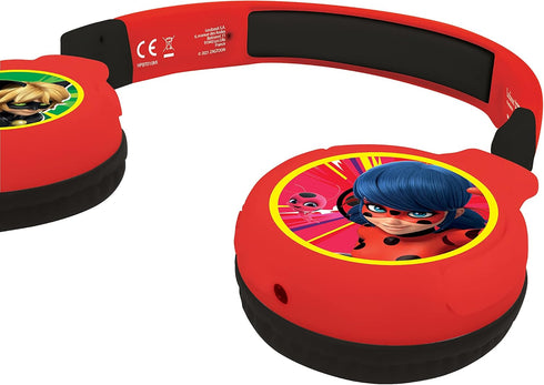Lexibook, Miraculous Ladybug Cat Noir, 2-in-1 Bluetooth Headphones for Kids - Stereo Wireless Wired, Kids safe, Foldable, Adjustable, HPBT010MI...